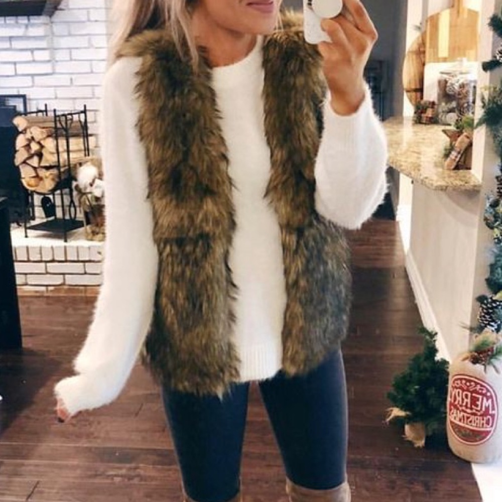Faux fur vest